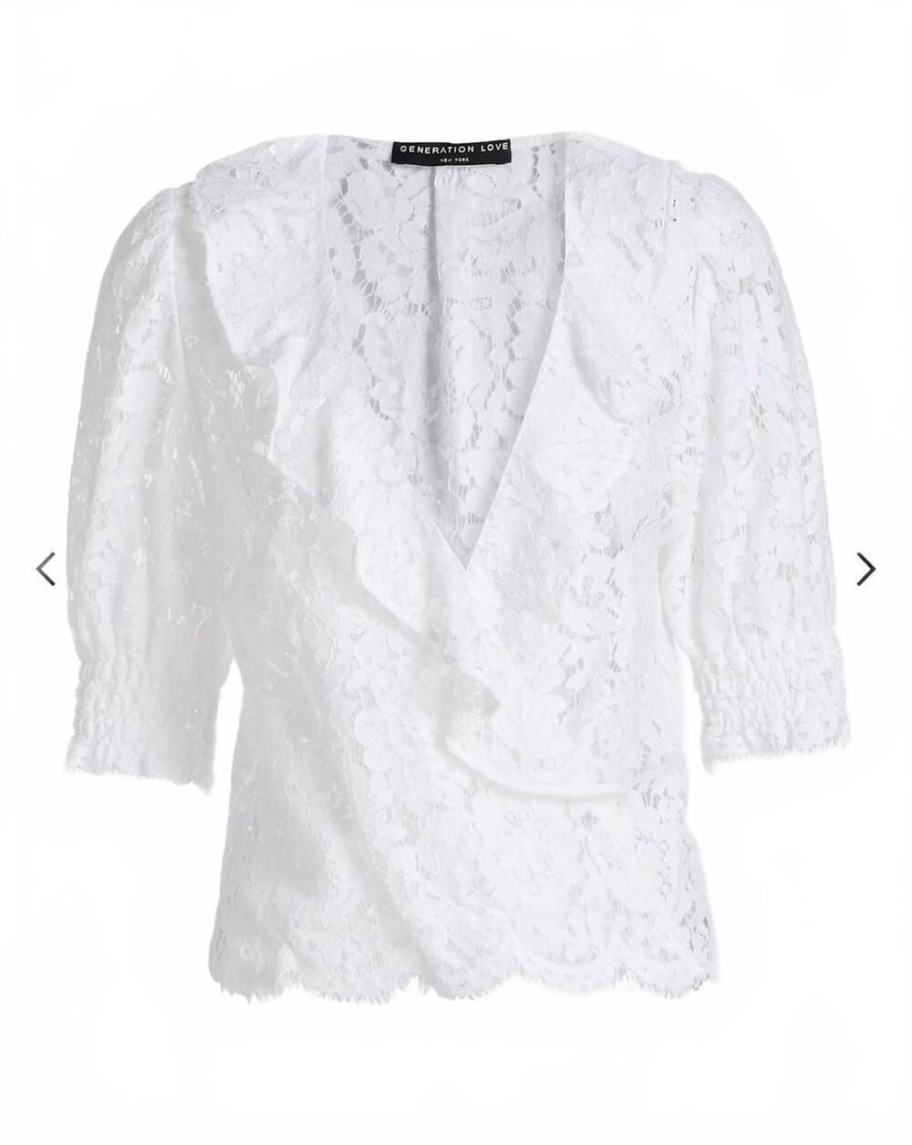 NEW GENERATION LOVE women's lulu lace cascade blouse in white